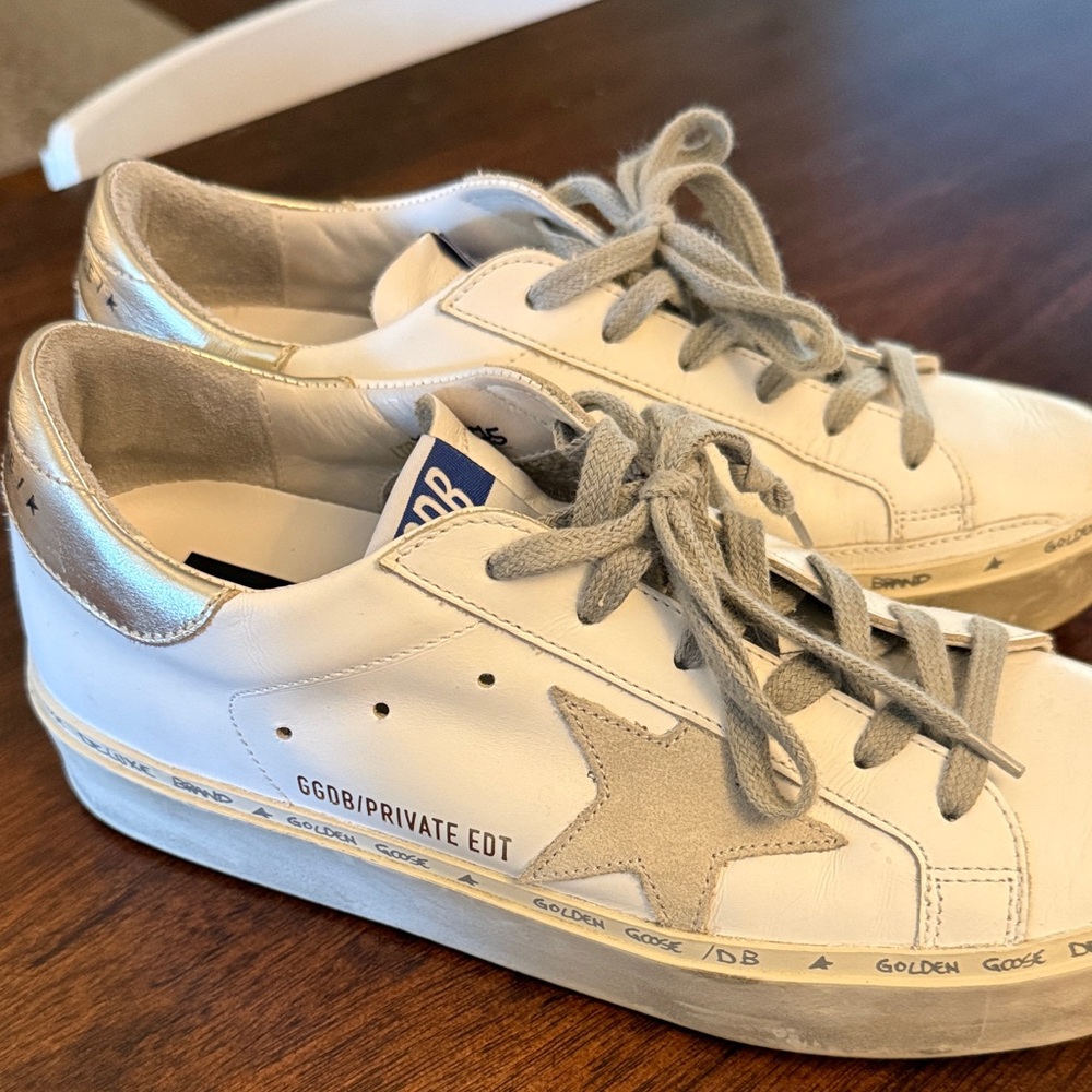 Golden Goose Hi Star Sneakers with Gold and Gray Accents Women’s Size 37 - Picture 6 of 7